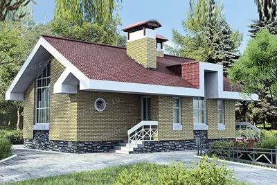 Проект маленького одноэтажного дома эконом класса | Архитектурное бюро  \"Беларх\" - Авторские проекты планы домов и коттеджей