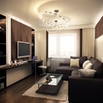 Дизайн маленького зала в квартире в Краснодаре и области | Стоимость  разработки дизайна под ключ ✓ РЕГО-РЕМОНТ-23