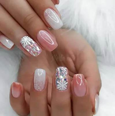 Длинные белые ногти с блестками | Nails, Perfect nails, Manicure