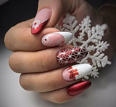 Красно-белый маникюр | Дизайнерские ногти, Красный дизайн ногтей, Искусство  маникюра