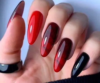 Черно красный дизайн на ногтях (77 фото) - картинки modnica.club