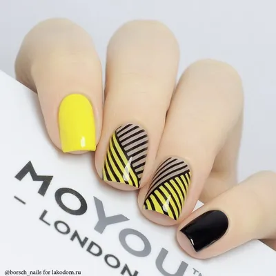 Модный черно-желтый маникюр: 100 ЛУЧШИХ новинок дизайна на фото | Yellow  nails, Manicure, Yellow nail art