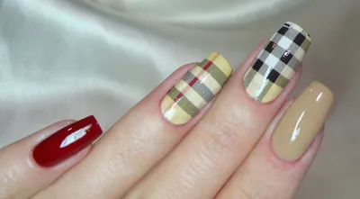 Burberry Nails со слайдерами BornPretty