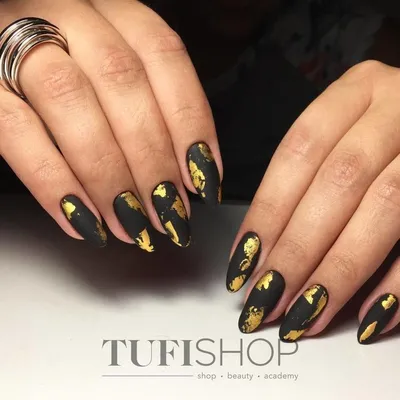 Кракелюр на ногтях(черный с золотом маникюр)- купить  материалы|Tufishop.com.ua