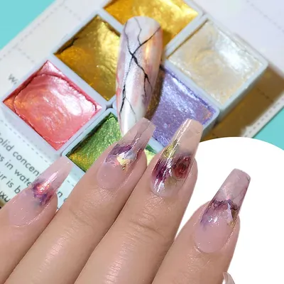 Дизайн ногтей. Раскрашенный стемпинг с красками и тинтами El Corazon  Kaleidoscope | Отзывы покупателей | Косметиста