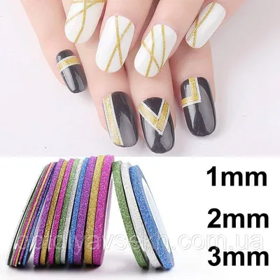 Гибкая лента для дизайна ногтей Золото + Серебро / Полоски для ногтей  гибкие золотые и серебряные - купить с доставкой по выгодным ценам в  интернет-магазине OZON (862056724)