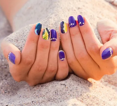 морской дизайн ногтей | Дизайнерские ногти, Маникюр, Пляжный маникюр
