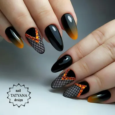 маникюр#2019#черный#огонь#шикарный | Ногти, Яркие ногти, Маникюр
