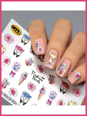 Fashion Nails, слайдер-дизайн, M 276 - Цветы. Геометрия за 100 руб купить в  интернет-магазине KOKETKA Beauty Shop