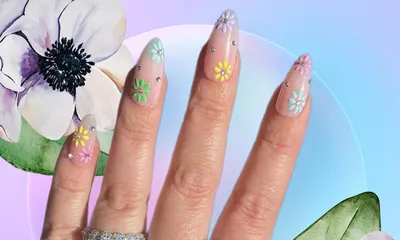 Fashion Nails слайдер-дизайн № М282 - Цветы за 100 руб купить в  интернет-магазине KOKETKA Beauty Shop