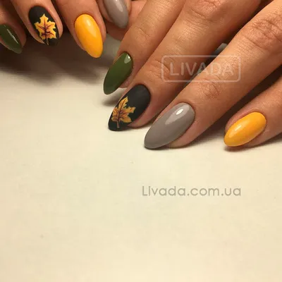 Дизайн ногтей осенние листья фото фото