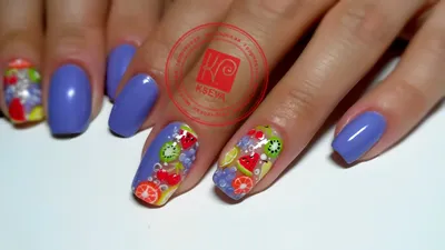 Маникюр с фруктами и ягодами на короткие ногти дизайн (35 фото) - картинки  modnica.club