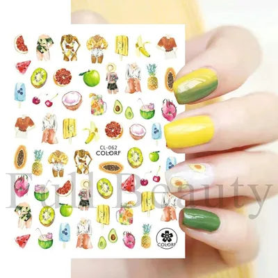 Mayte fruit nail art | Fruit nail art, Gel nail art designs, Nail art