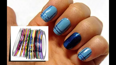 Дизайн ногтей / Скотч-лента для ногтей / NailArt / полоски на ногтях -  YouTube