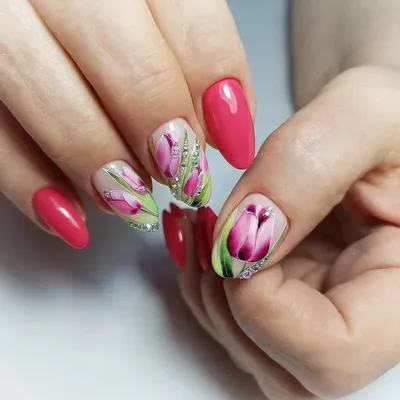 Накладные ногти со съемными короткими тюльпанами, 24 шт. | AliExpress