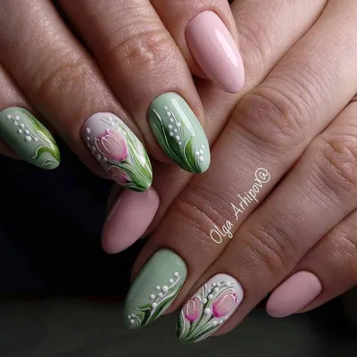 Бордовые ногти с тюльпанами (ФОТО) - новый тренд в маникюре - trendymode.ru