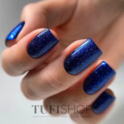 Синий Маникюр, дизайн ногтей с синим гель лаком, акварель на ногтях | Ногти,  Маникюр, Синий маникюр