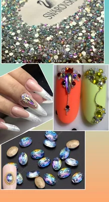 Дизайн ногтей со стразами: фото с новинками маникюра | Ювелирные украшения  для ногтей, Маникюр, Дизайн ногтей для свадьбы