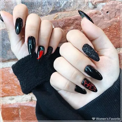 Дизайн для маникюра черного цвета #Nails_WF #nails #маникюр ЦВЕТ #manicure # ногти #naildesign #дизайнногтей #beauty #nailsidea #nailsart #… | Маникюр,  Ногти, Гвоздь