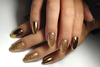 Дизайн ногтей в золотом цвете фото фото