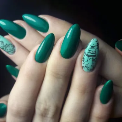 2019) Дизайн ногтей зелёного цвета маникюр в зеленых тонах 56 фото |  Manicure, Green nails, Nail art