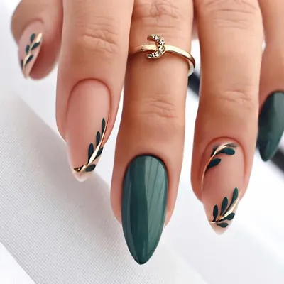 W257 матовые накладные ногти в стиле стильного зеленого цвета для женщин,  минималистичный дизайн в форме капли воды | AliExpress