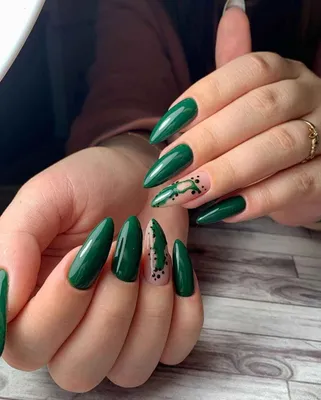 Зеленый френч на ногтях фото_8 | Ногти, Мятные ногти, Дизайнерские ногти