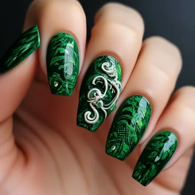 Дизайн ногтей: Эффект кожи Рептилии. Маникюр кожа змеи с эффектом 3D.  Барельеф - YouTube