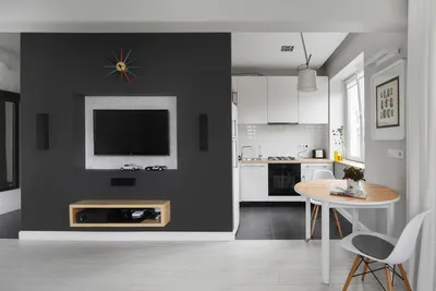 Дизайн однокомнатной квартиры 30 кв м в современном стиле: планировка  однушки с фото | Kitchen cabinet design, Living room grey, Living room  flooring