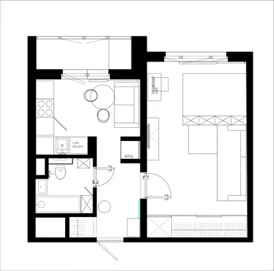Дизайн однокомнатной квартиры 39 кв м [94 фото]