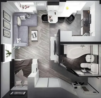 Дизайн двухкомнатной квартиры \"хрущевки\" • Студия дизайна интерьера ArchiDOM