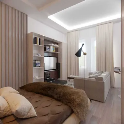 Дизайн прямоугольной спальни 20 кв.м. в классическом стиле | Студия Дениса  Серова