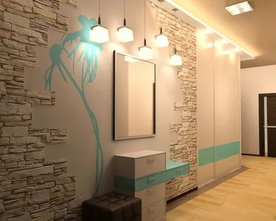 Отделка прихожей и коридора декоративным камнем: оформление интерьера,  ремонт квартиры, дизайн, как отделать