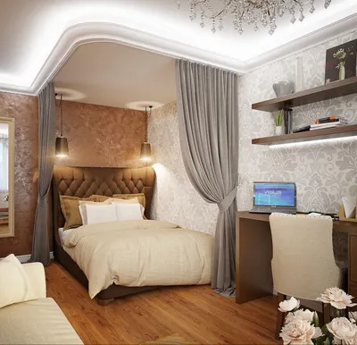 Дизайн спальни 15 кв. м | Small bedroom interior, Commercial interior  design, Small bedroom