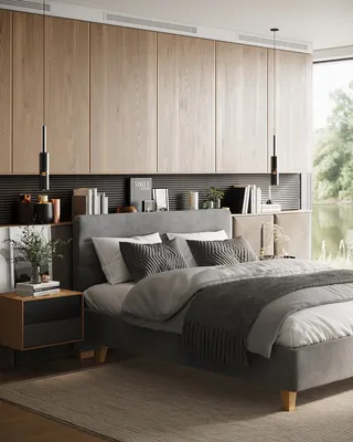 Дизайн проект интерьера небольшой спальни 10 кв.м. с гардеробом в  современном стиле | Студия Дениса Серова