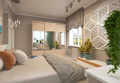 Дизайн интерьера: гостевая спальня с балконом в квартире 174 м²
