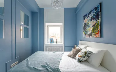 Спальня в голубых тонах для молодой семейной пары в д. Дьяково - Рафаэль -  салон эксклюзивной мебели и дизайна