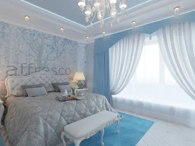Дизайн синей спальни [79 фото]