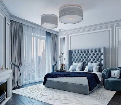 Синяя спальня: +75 примеров дизайна интерьера на фото