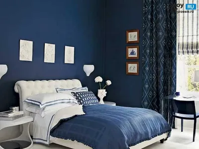 Дизайн спальни в светло-голубых тонах. Скачать каталог!