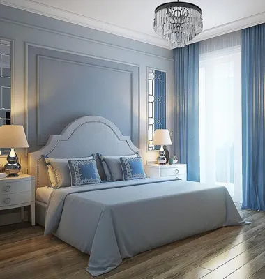 Дизайн синей спальни [79 фото]