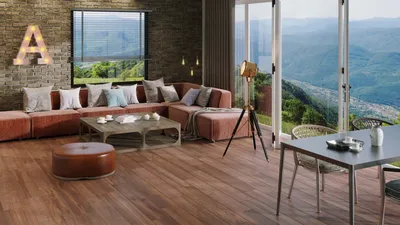 Интерьер светлой гостиной с диваном, столами и зелеными комнатными  растениями :: Стоковая фотография :: Pixel-Shot Studio