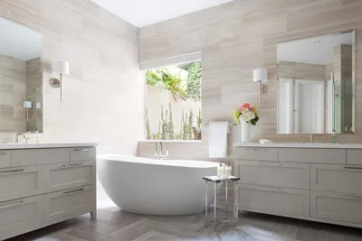Интерьер ванной комнаты в современном стиле: дизайн, тренды 2023–2024, 50+  фото