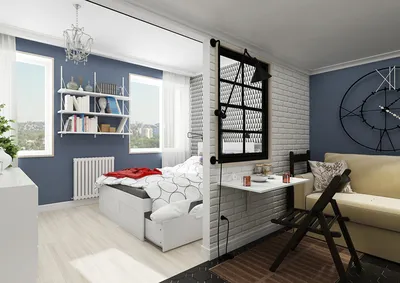Дизайн комнаты 20 кв м в однокомнаткой квартире: фото интерьера | Houzz  Россия
