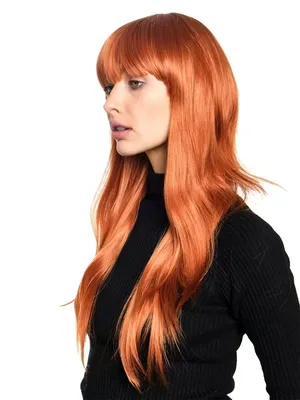 Длинный рыжий парик с челкой: рыжий (Испания) купить
