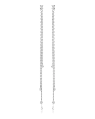 Металлические длинные серьги капли серебряные висячие (ID#1010876203),  цена: 67 ₴, купить на Prom.ua