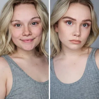 15+ девушек до и после нанесения естественного макияжа / AdMe