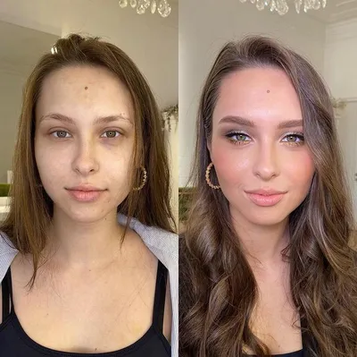 Натуральный макияж до и после - 93 фото
