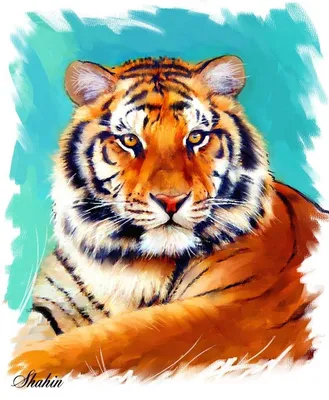 Иллюстрация Добрый тигр в стиле другое | Illustrators.ru