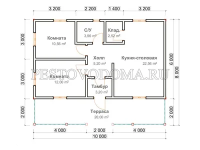 Проект одноэтажного дома с мансардой 8 на 10 м D290 из пеноблоков по низкой  цене с фото, планировками и чертежами